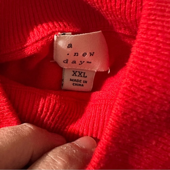 A New Day Red Crew Neck Sweater with Ribbed Details - Picture 3 of 4